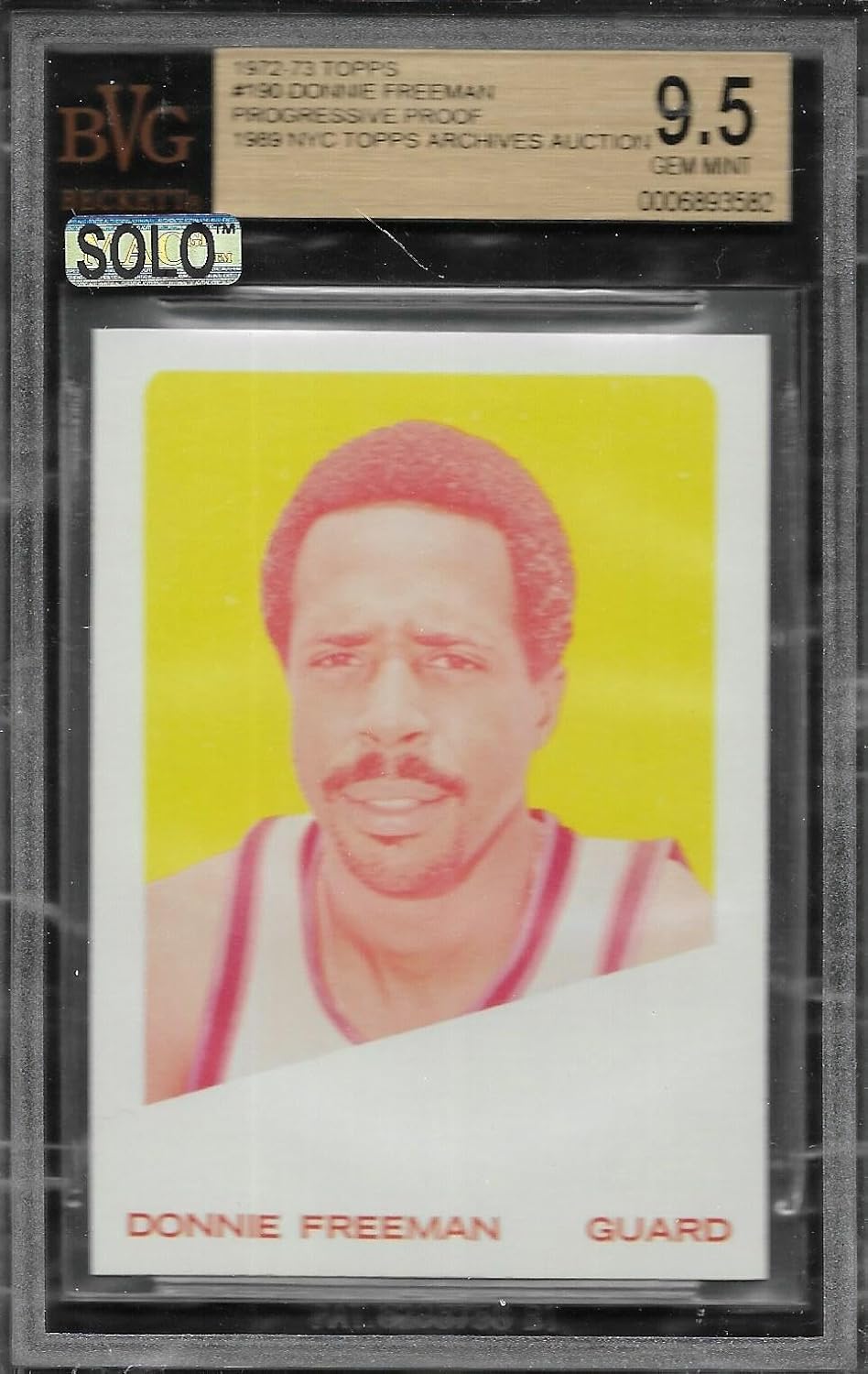 1972 Topps Basketball #190 Donnie Freeman Progressive Proof Run Bvg 9 Card Lot - Unsigned Basketball Cards