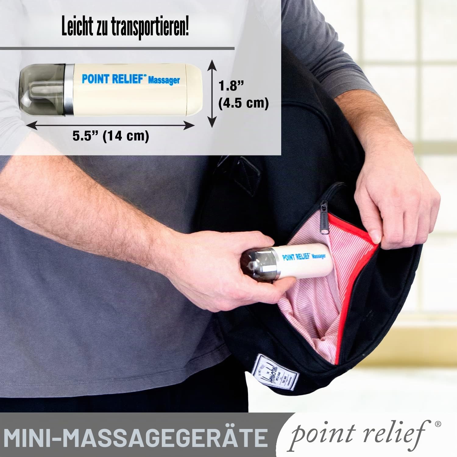 Point Relief Mini Massager mit Zubehör | Vibration | Vibrationsmassage | Massagegerät