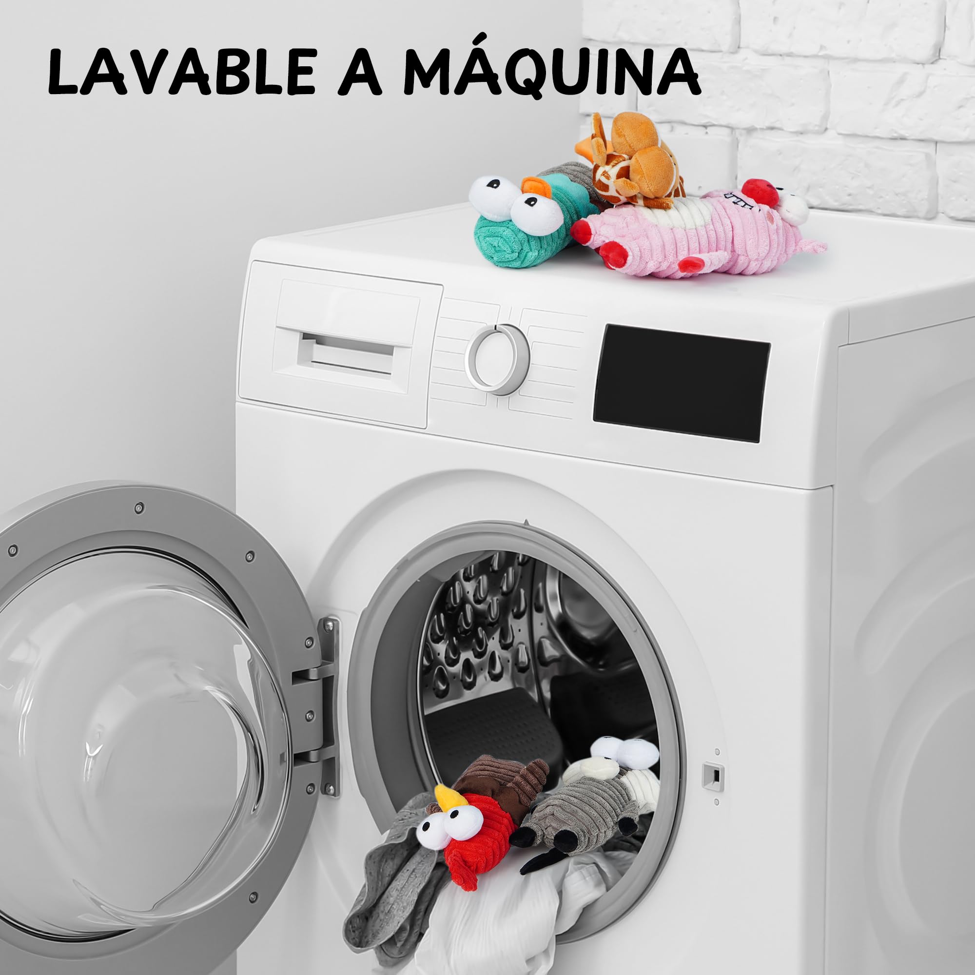 Nocciola - 5 Juguetes Chirriantes para Perros, 5 Divertidos Sonidos Extraños para 5 Animales Diferentes, Juguete Estimulante Duradero para Pequeños a Grandes