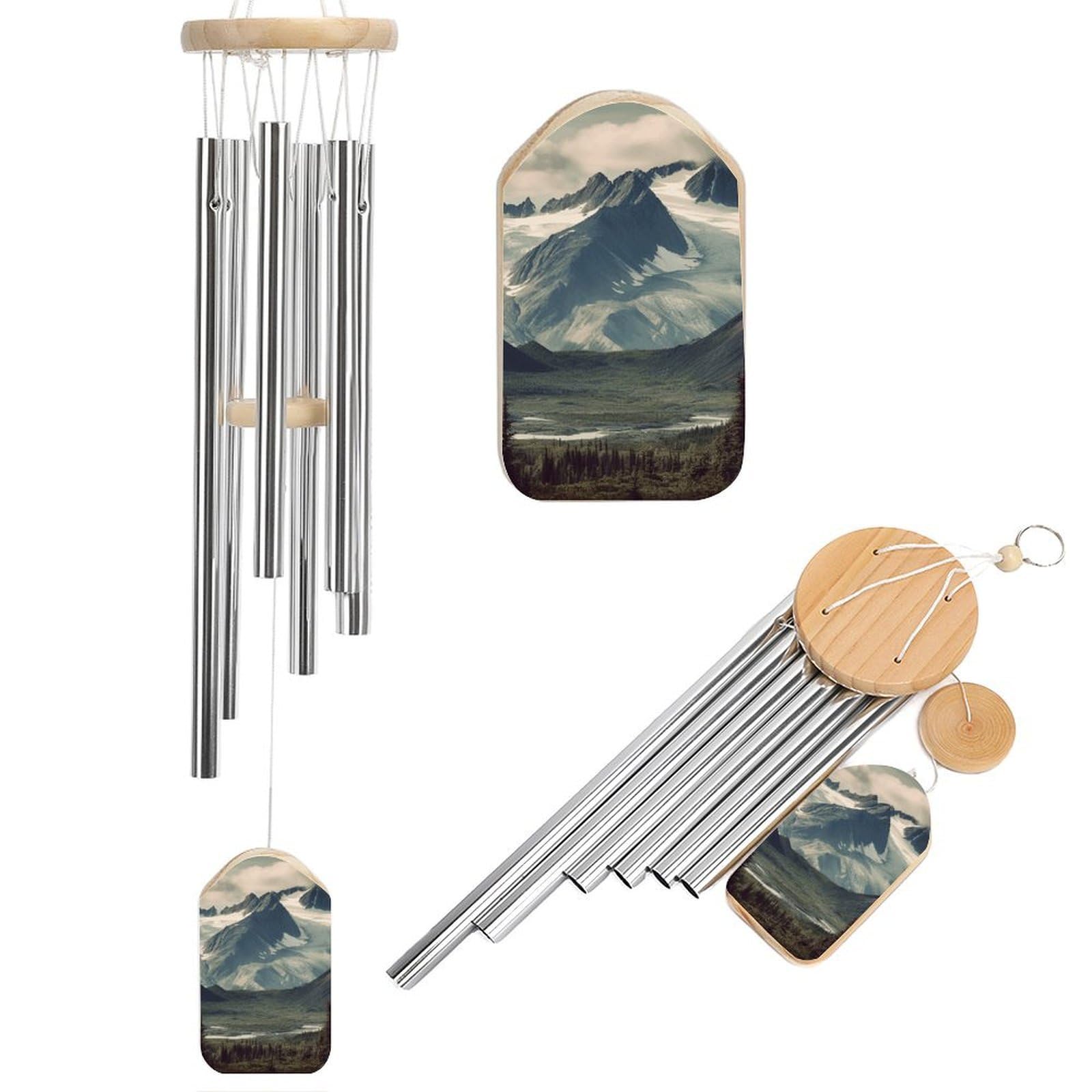 Carillon éolien en métal extérieur suspendre aluminium pour terrasse décoration jardin