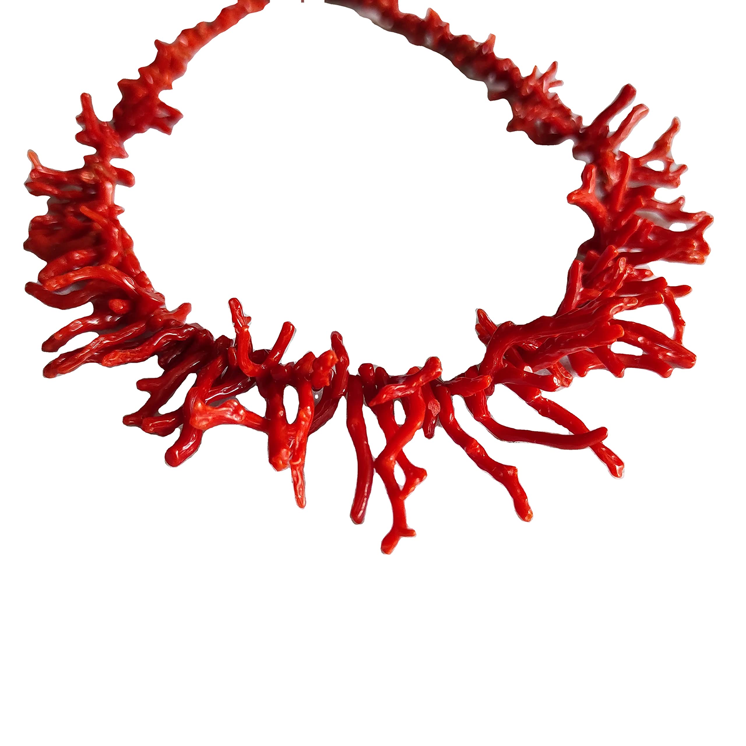 Collana frangia di corallo rosso naturale del Mar Mediterraneo