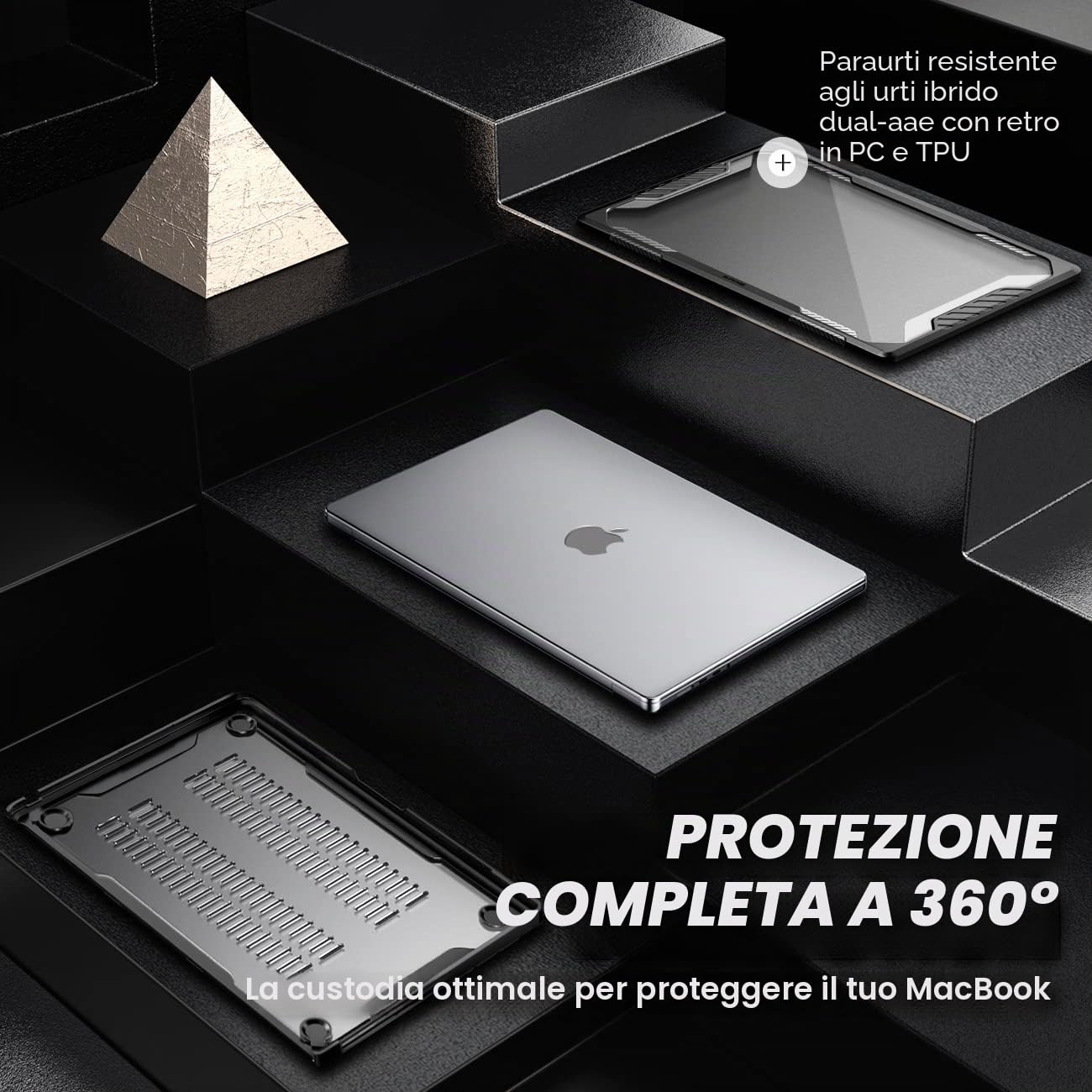 SUPCASE Cover per MacBook Air 15'' (2026/2025/2024/2023) M5/ M4/ M3/ M2 Antiurto Antigraffio Robusta Custodia Protettiva Rigida per MacBook Air 15 (Nero)
