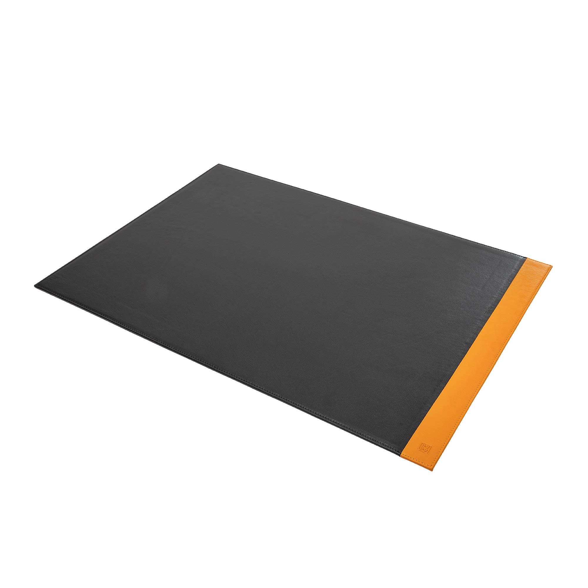 DUDU Sottomano da Scrivania Ufficio in Pelle Bicolore 650x440 mm Antiscivolo con Bordo Cucito Nero