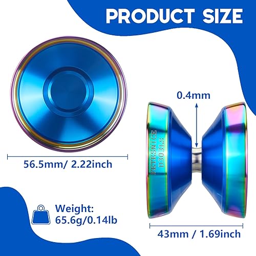 Miniatura 2 de FETESNICE Yoyo Yoyo profesional competitivo Yoyos bi-metal, Yoyo truco de yoyo para profesionales, aluminio + anillo de acero inoxidable 304 ultra