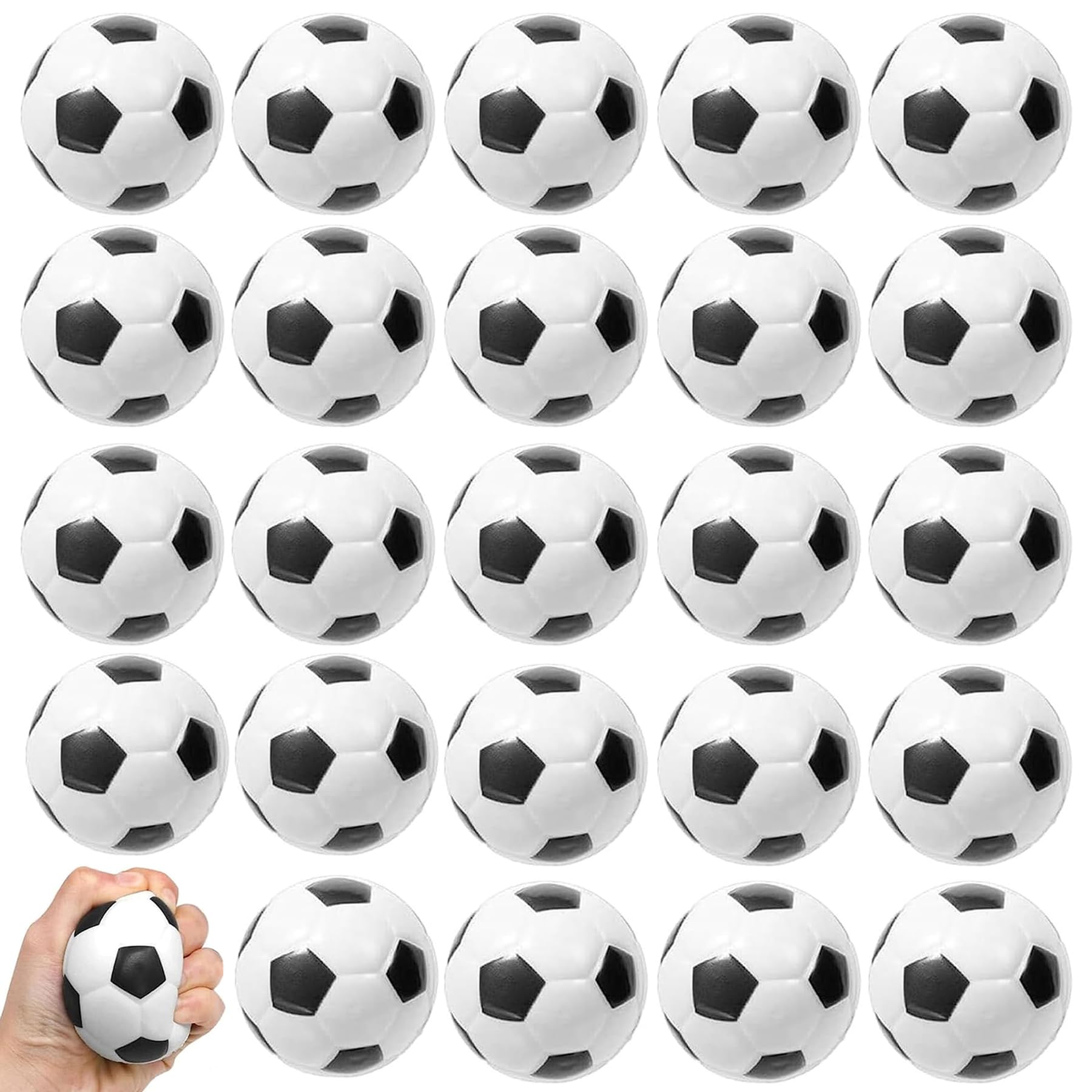 24 Stück Mini Sportbälle,5CM Antistressball,Mini Fußball,Mini Schaum Stressabbau Bälle,Schaumstoffbälle,Stressabbau Spielzeug,Anti Stress Spielzeug Bälle,Fußball Stressbälle für Kinder Erwachsener