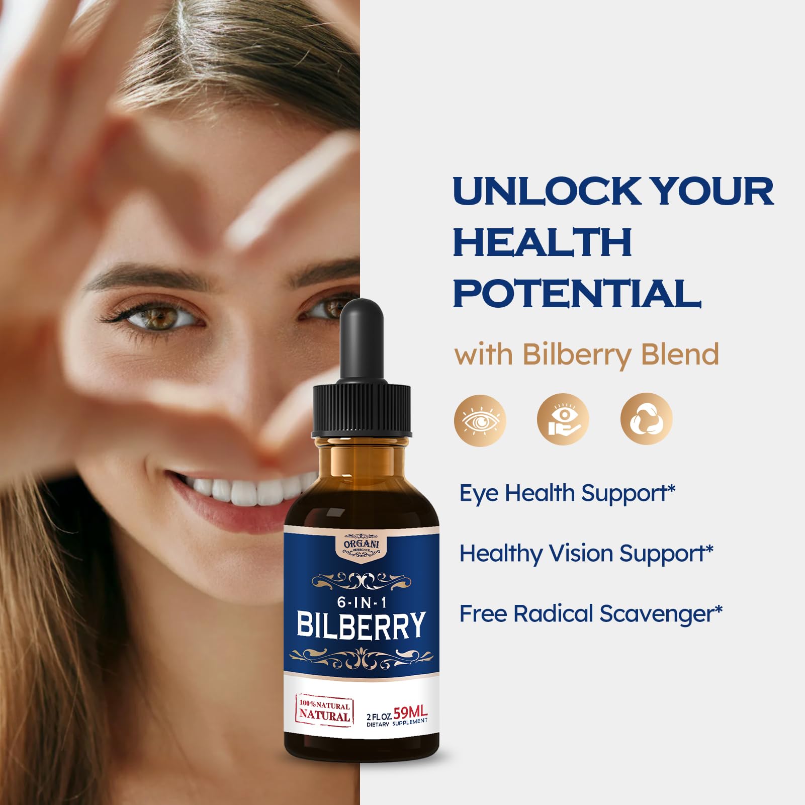 Bilberry Extract Supplement for Eye Health, Liquid Drops 2oz — Amazon image 2