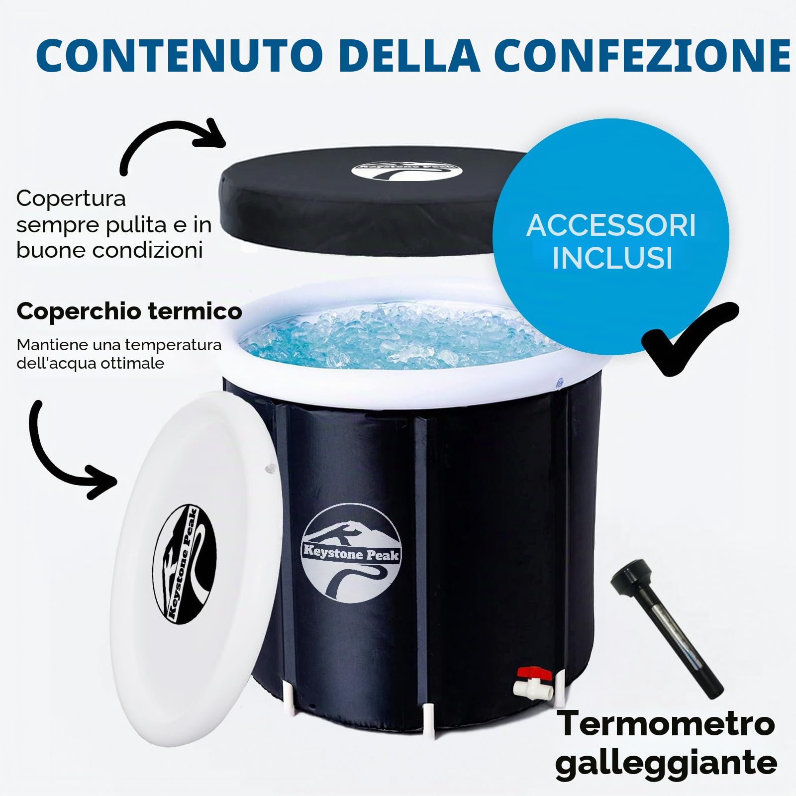 Ice Bath - NUOVO - Potenzia il tuo sistema immunitario e migliora il recupero + Vasca per immersioni fredde + Vasca portatile per Atleti e Forze Speciali + Cold Water Therapy