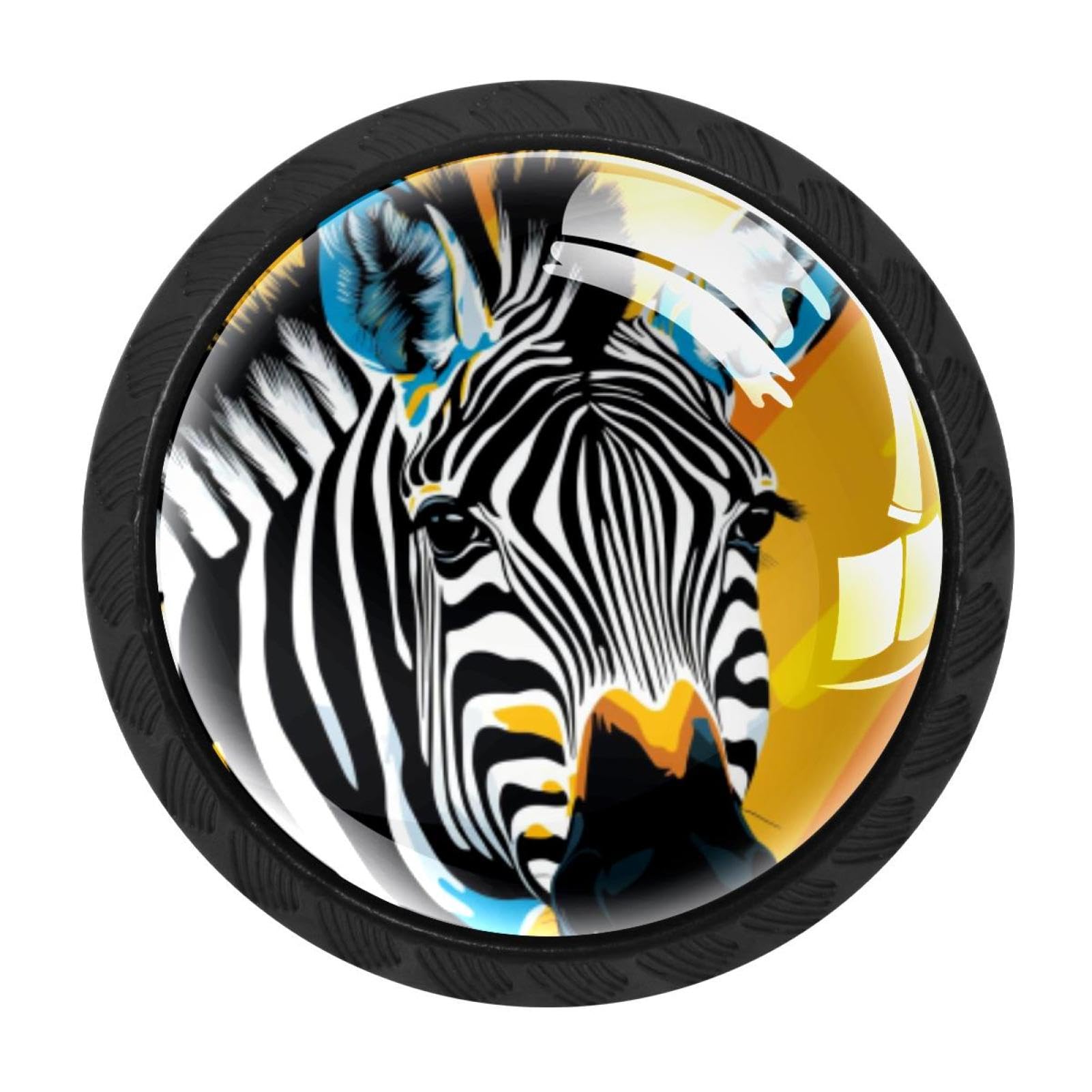Chenzzzz Multicolored 06 4 Pack Zebra Kitchen Cabinet Knobs Drawer Knobs Door Dresser Handles For Personalized Gifts Great For Any Occasion