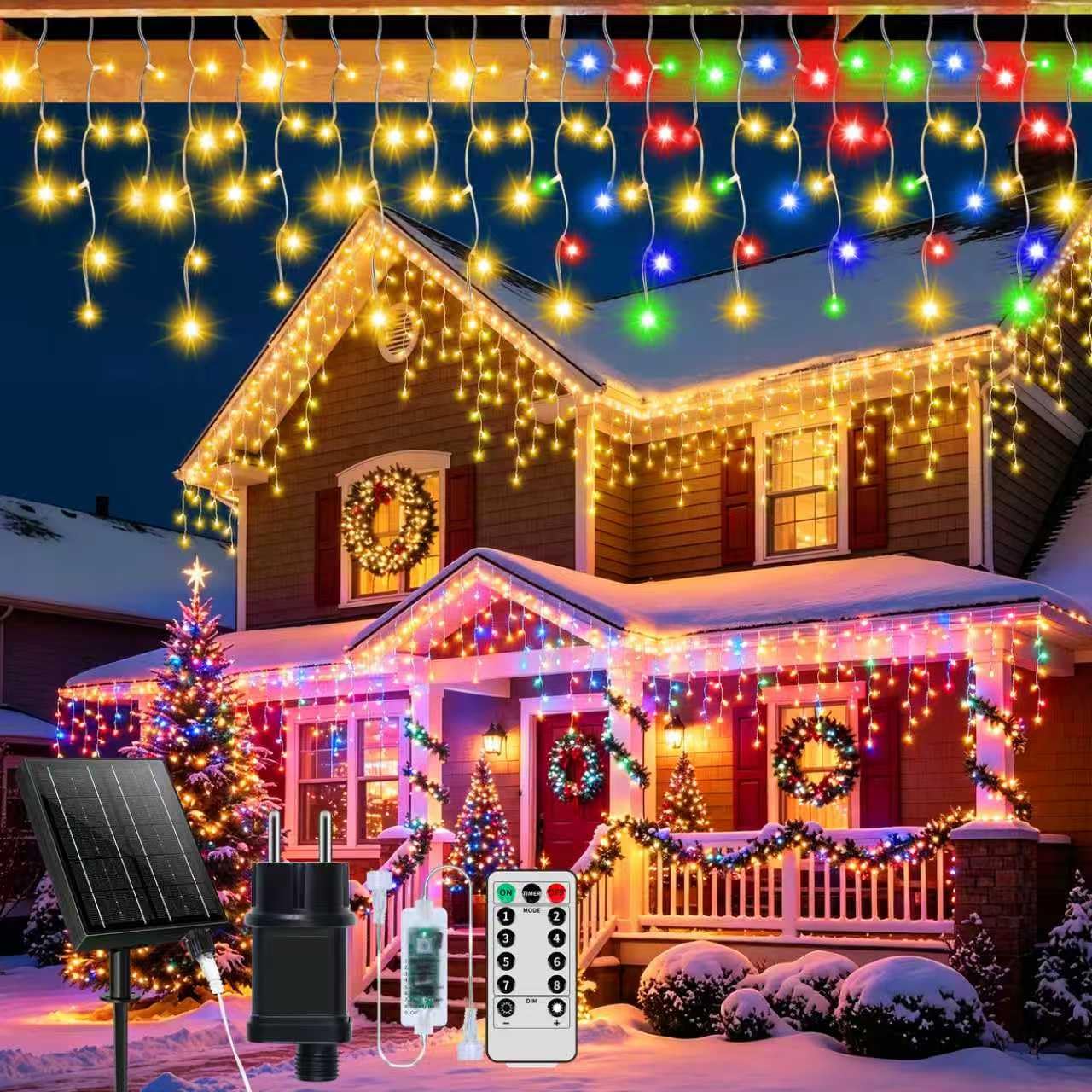 Guirlande lumineuse solaire d'extérieur 600 LED en forme de