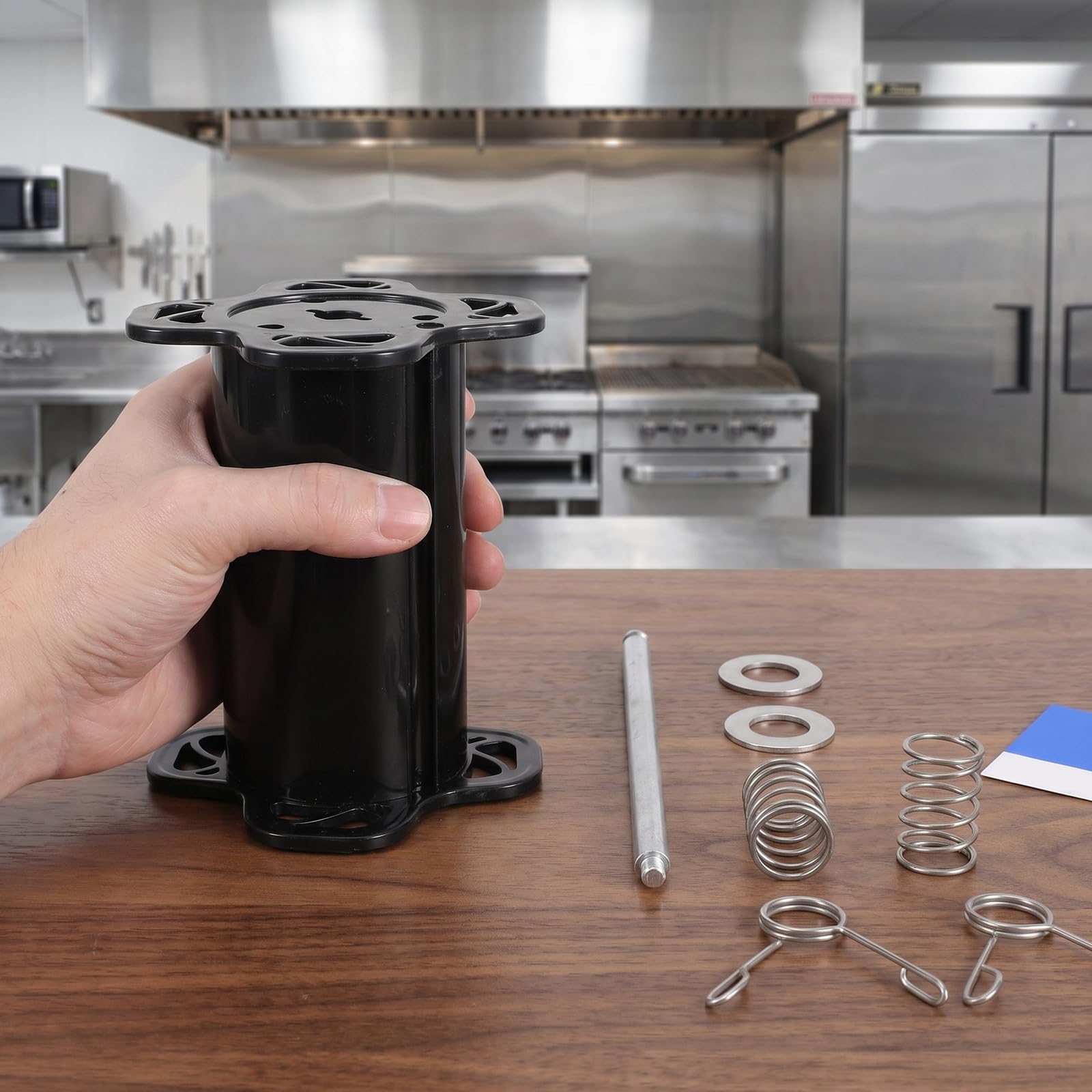 Zerodeko 1 juego de kit de eje de rodillo de repuesto para máquina de envasado de té con leche, accesorios de soporte de rollo de película para selladora automática de vasos en cafeterías y