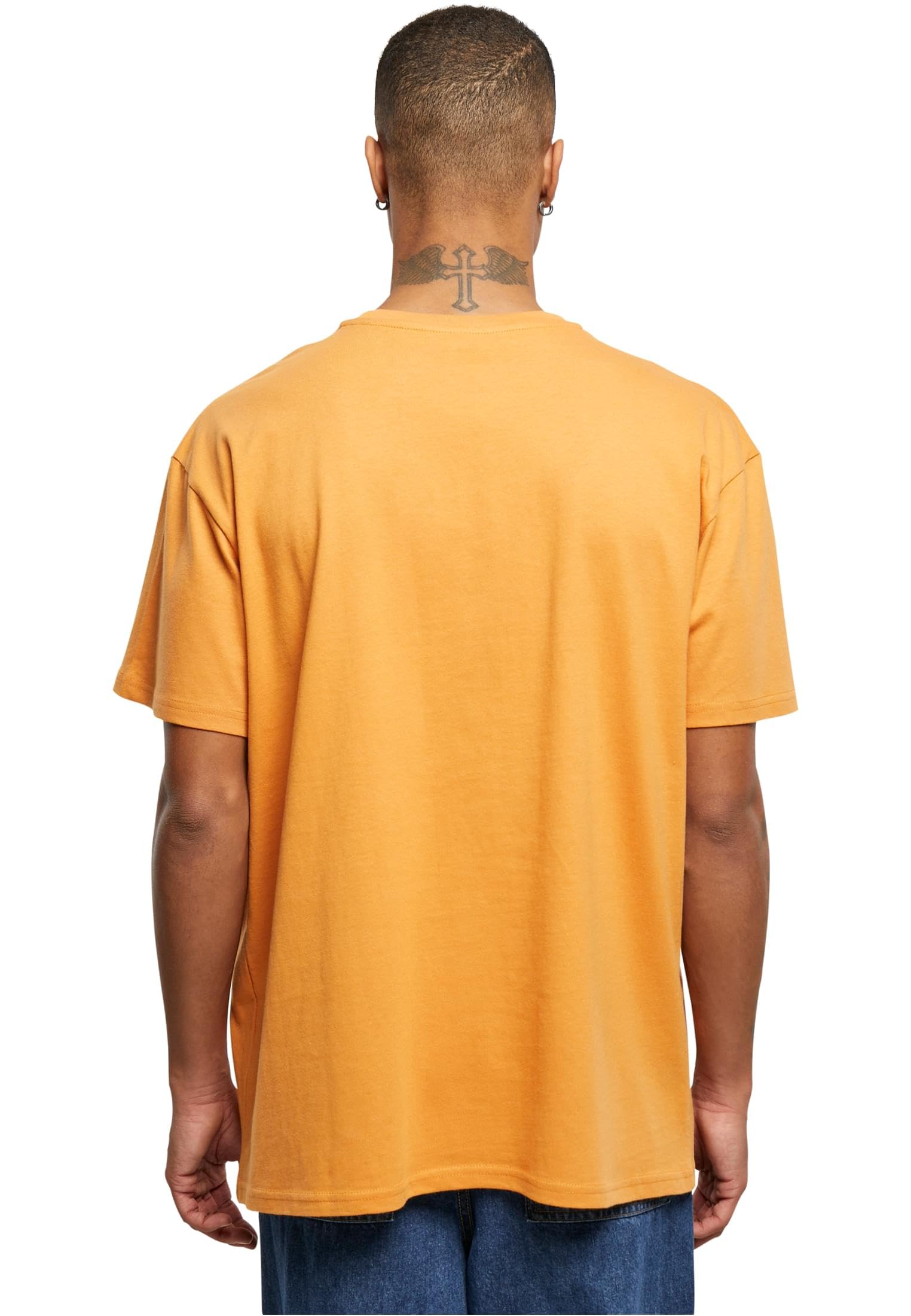 Build Your Brand Męski T-shirt Heavy Oversize Tee, Basic T-shirt dla mężczyzn, oversized fit, bawełna, Pomarańczowy (Forgotten, 4XL