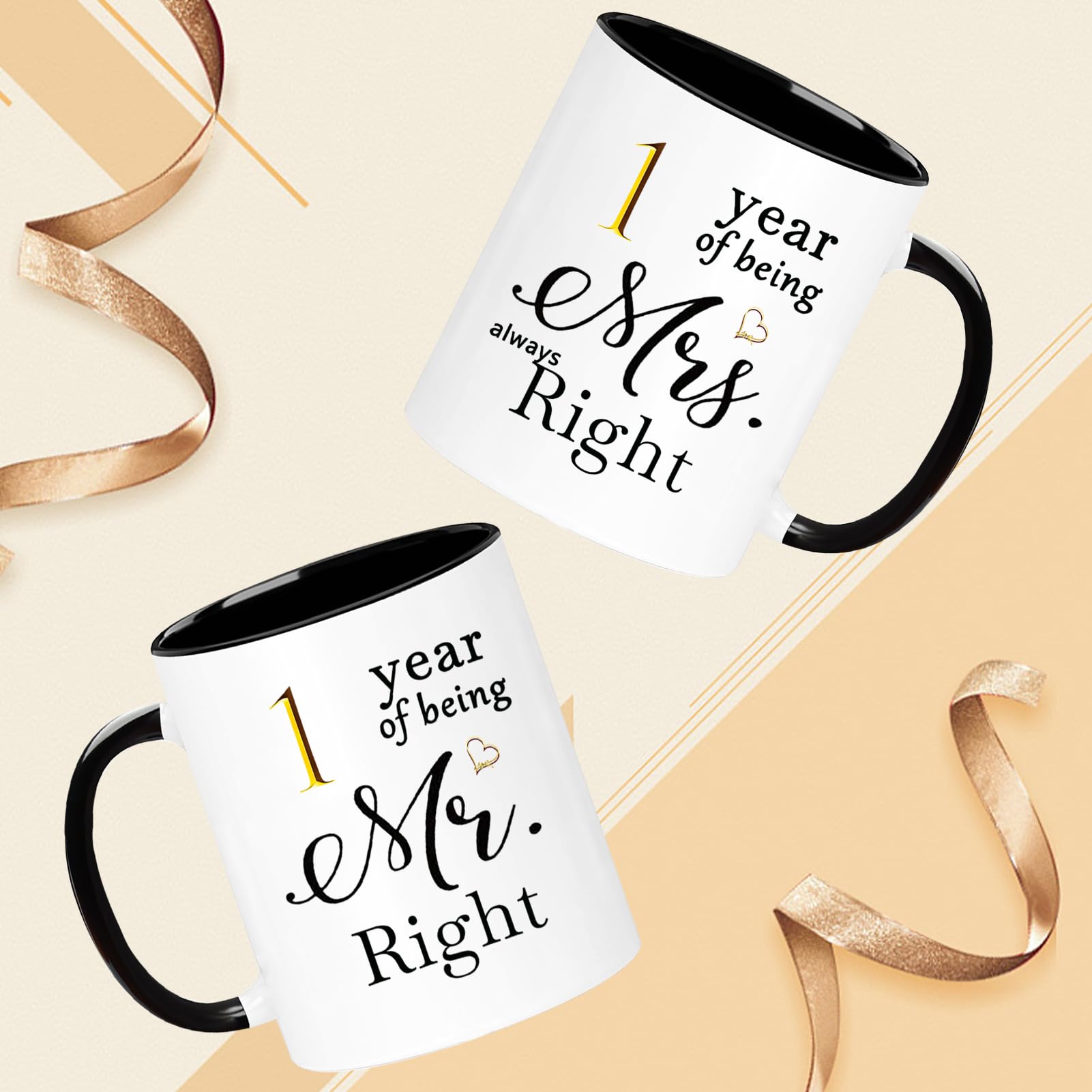 WOSIWULA Lot De 2 Tasses à Café Pour 40 Ans D'anniversaire De Mariage