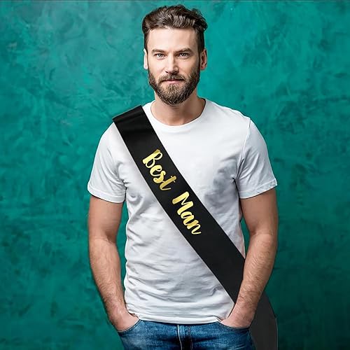 Miniatura 4 de Banda para el mejor hombre, divertidas fajas de despedida de soltera para despedida de soltero, accesorios para padrinos de boda