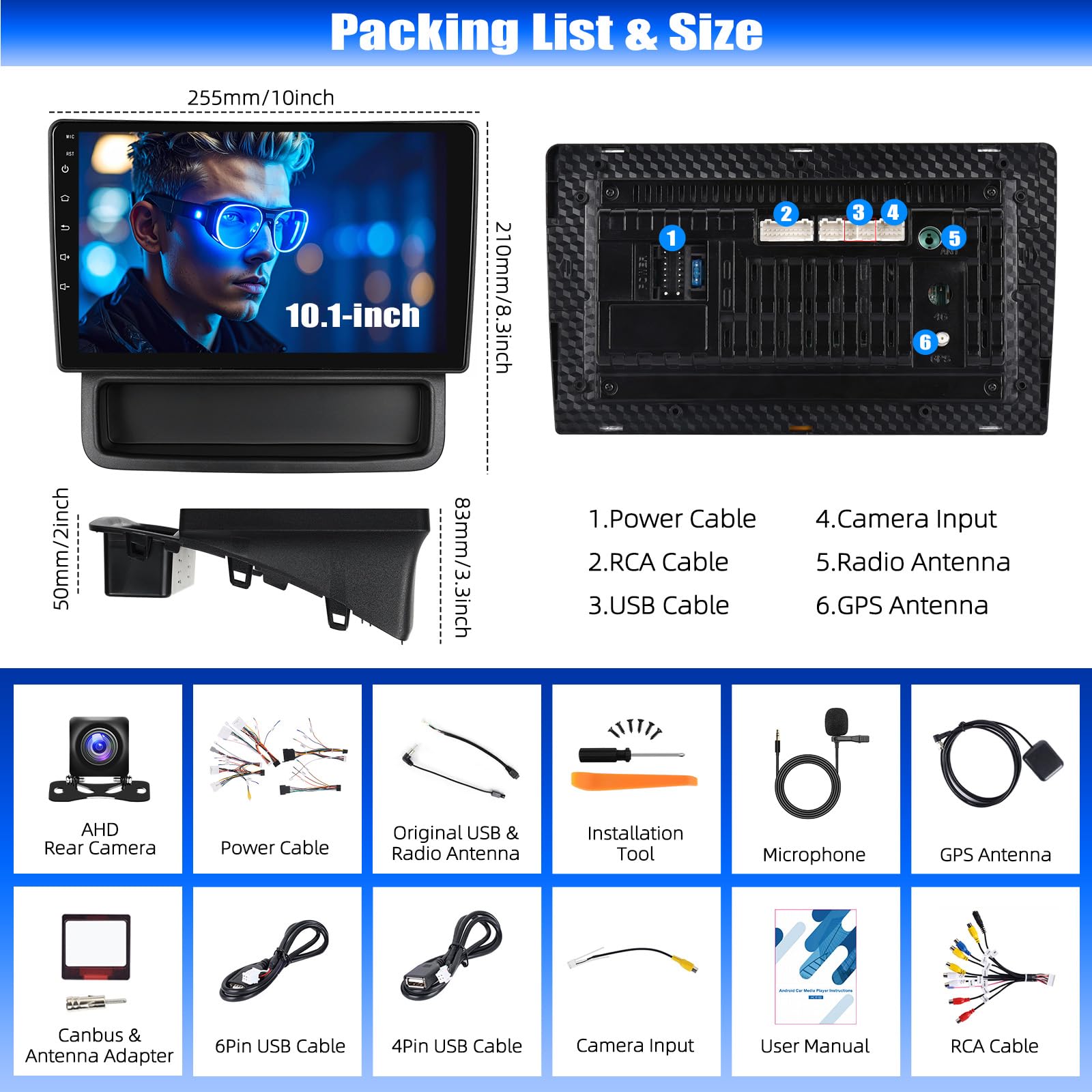 CAMECHO 2+64G 10 cali radio samochodowe do Renault Trafic 2010-2014/ Opel Vivaro/Nissan Primastar, Android 13 Wireless Carplay HD Bluetooth radio z GPS WiFi Android Auto FM/RDS + kamera cofania Canbus