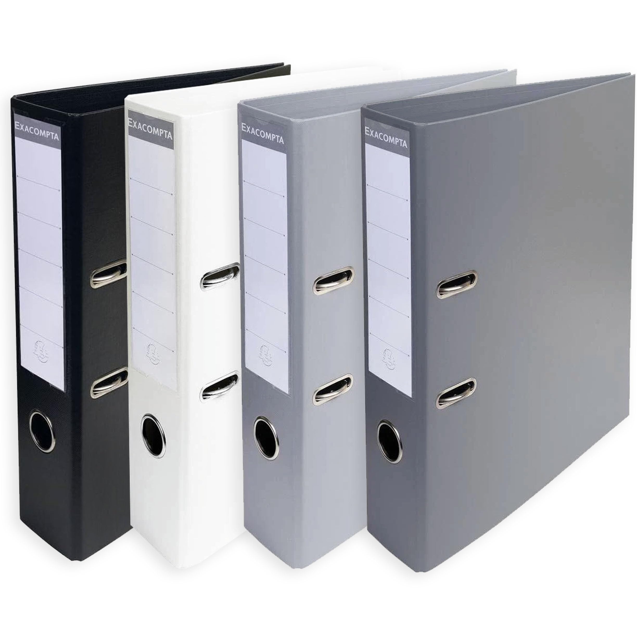 Exacompta A4 Prem'Touch PVC Lever Arch File - 2 Rings, 320 x 290mm, 70mm Spine, 75mm Rings, FSC-Certified (4, Mono Tones)