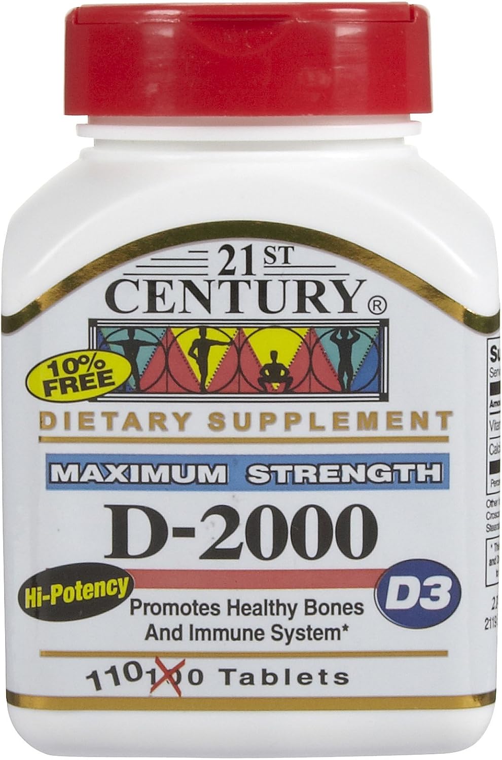 Vitamina D-2000 Tabletas - 110 ct, Pack de 2