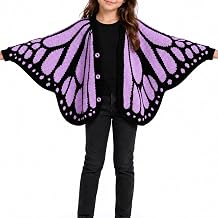 Kids Butterfly Wing Knit Cardigan Fairy Shawl Cloak Sweater