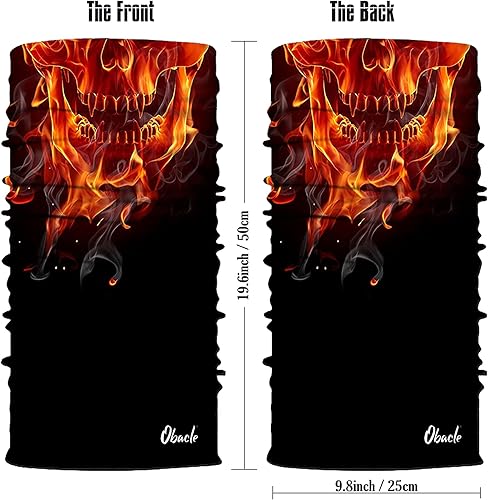 Miniatura 208 de Obacle - Tapabocas con cuello polar y de estilo de pañuelo contra el polvo y el sol para hombre y mujer Calavera Azul Ojo y Nariz