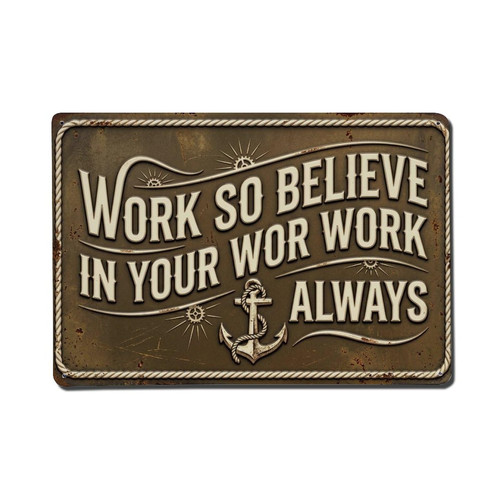 Trust Your Journey Hanging Retro Motivational Slogans Metal Tin Sign Plaque Wall Decor for Cafe, Club Bar, Office, Home Garden Metal Poster 8x12Inch