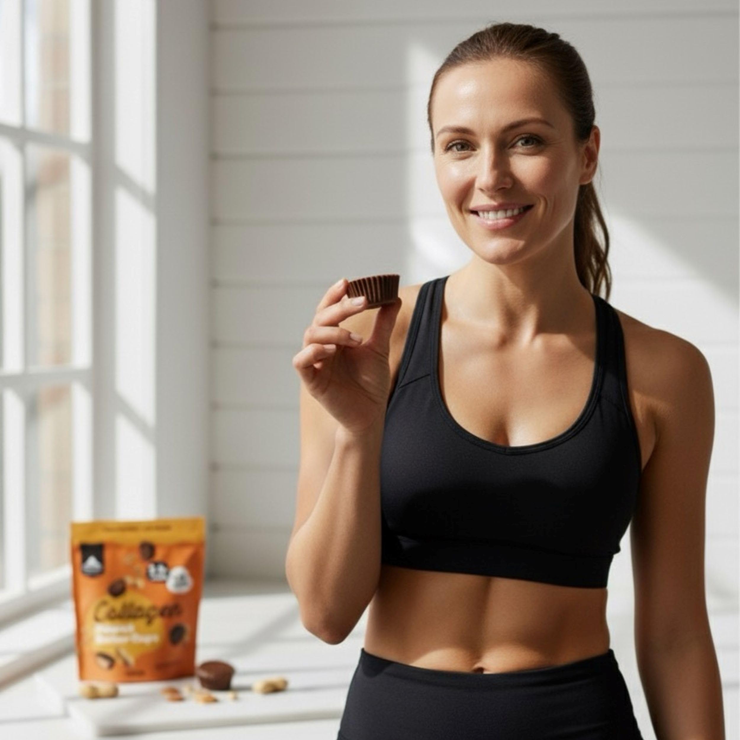 Multipower Collagen Peanut Butter Cups (70 g) – High Protein Süßigkeiten mit 10% Kollagen & 33% Protein, Low Carb & zuckerarm