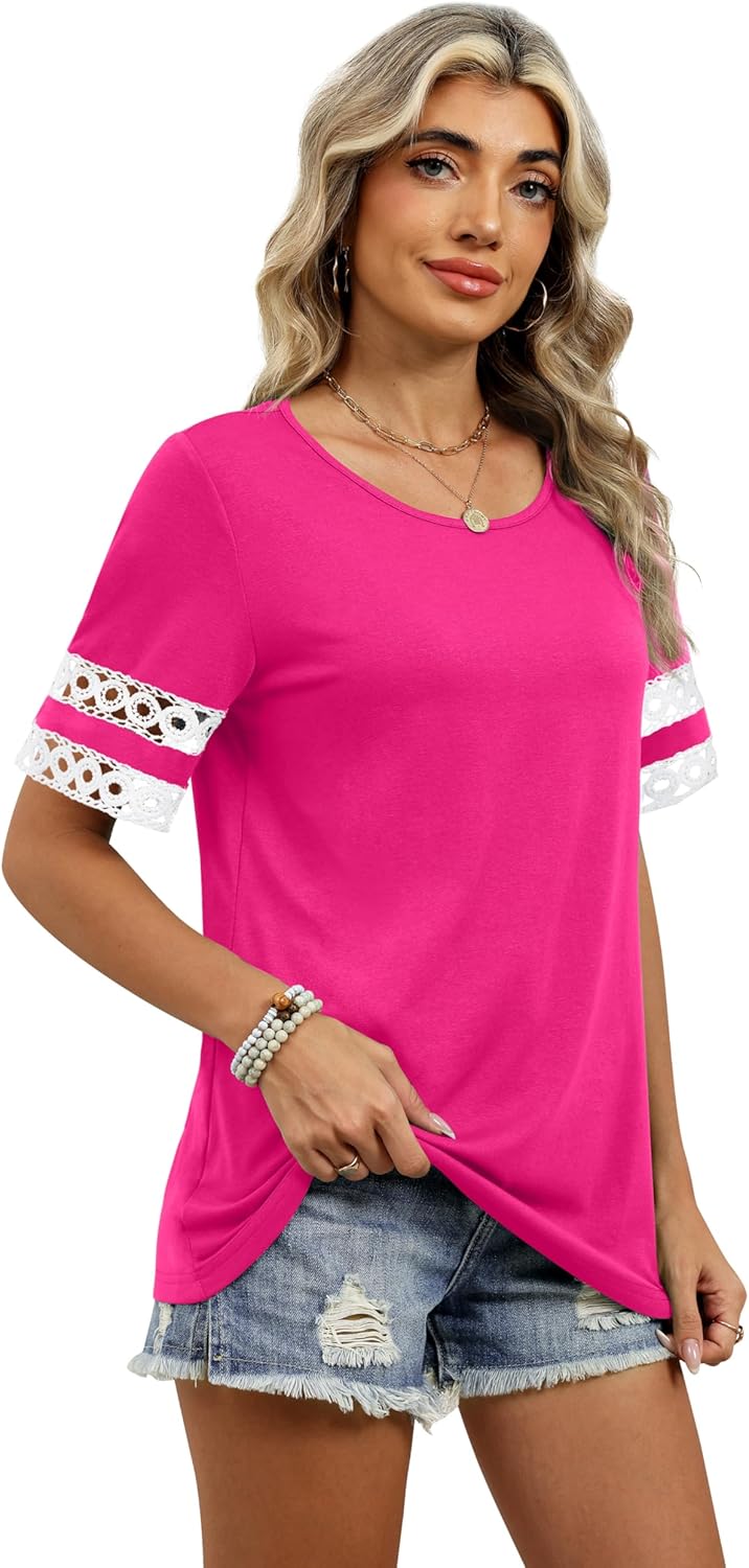 XIEERDUO Women Blouses Dressy Casual Summer Tops Color Block Short Sleeve Shirts Fashion Business Casual Outfits - Image 4