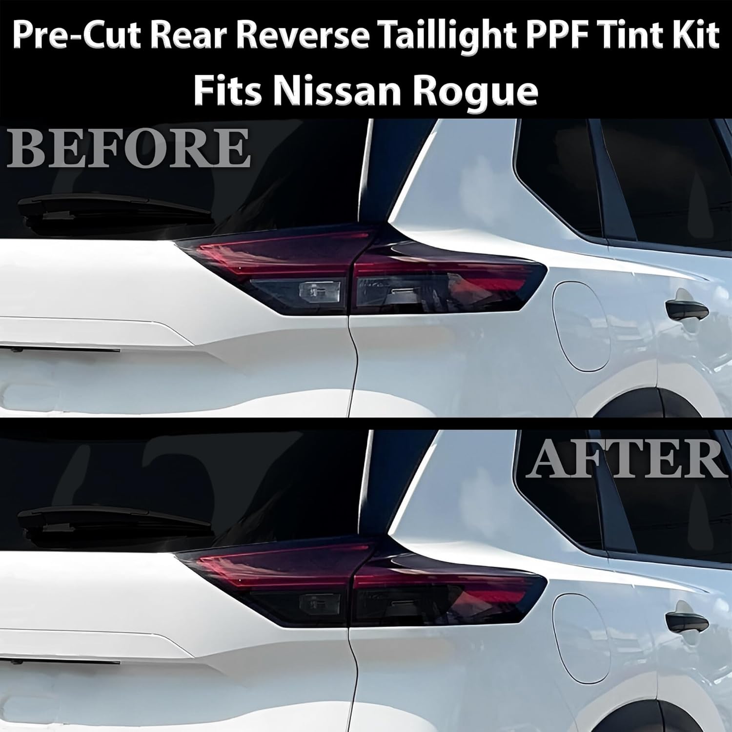 BOGAR TECH DESIGNS Rear Reverse Taillight Tint Kit Fits Nissan Rogue 2021-2025, Dark Smoke