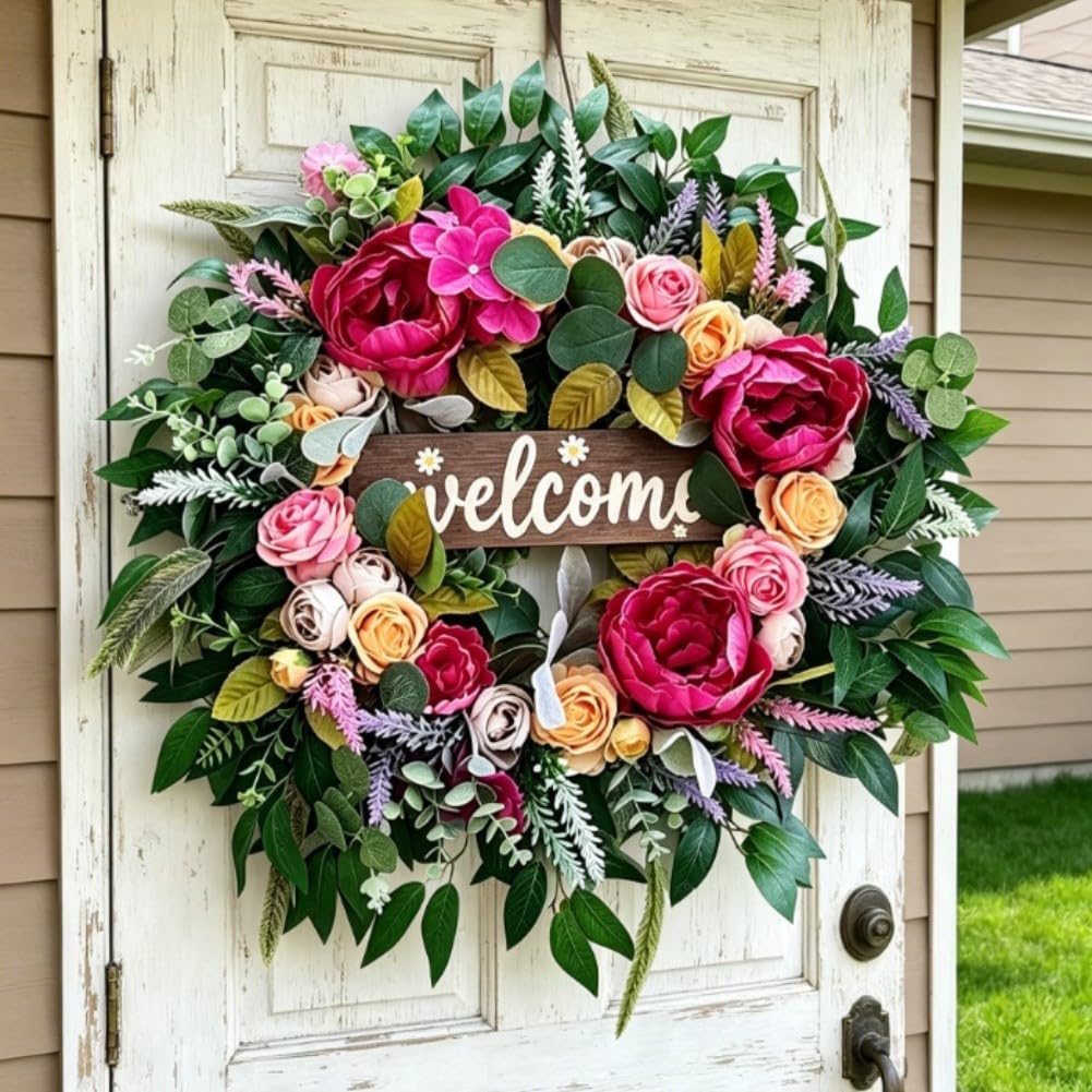 Couronne de porte florale durable pour en finir avec la déco fanée