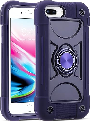 MARKILL Funda compatible con iPhone 6 Plus6S Plus, iPhone 7 PlusiPhone 8 Plus de 5.5 pulgadas con soporte de anillo, funda de teléfono resistente a