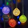 Solar Moroccan String Lights Outdoor 60 LED 36 Ft Globe Fairy Lights with 8 Lighting Modes, Waterproof Solar Powered String Lights for Garden Yard Gazebos Camping Party Multicolor