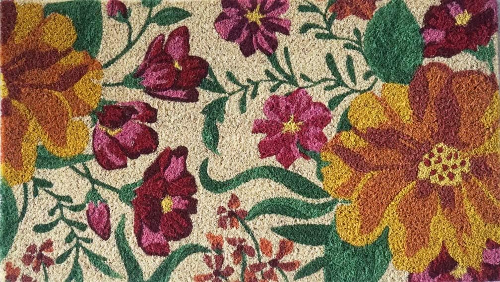 Zerbino Esterno In Cocco Dipinto A Mano Baroni Home - 70x40 Cm, Motivo Gatti, Antiscivolo - Foto 4