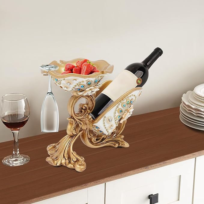 Soporte para Botellas de Vino, Organizador de Mesa Dorado miniatura 9