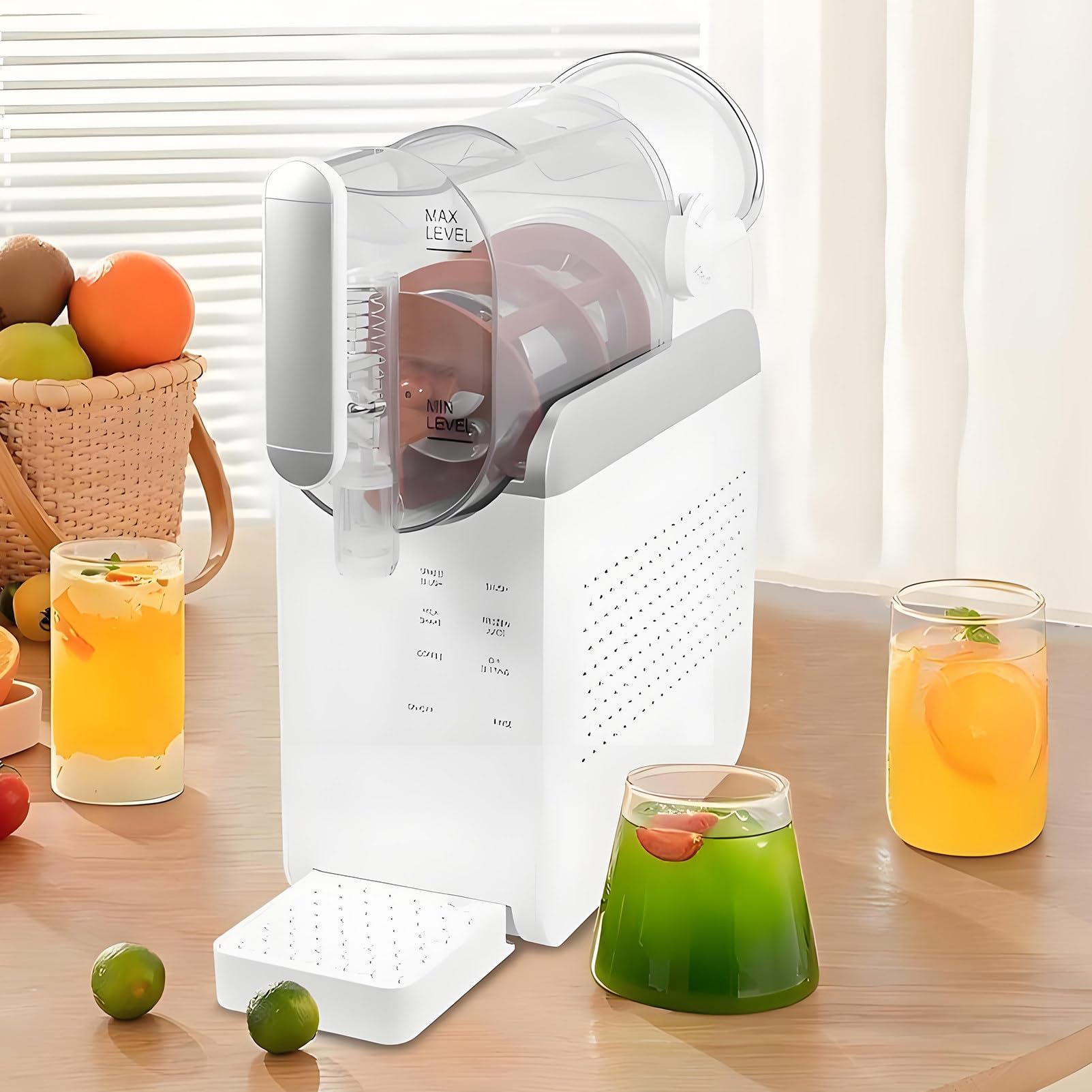 EpyGnom Slushie Machine No Ice Needed, 2L Capacity Slushy Maker for Home, 6 Presets Slushie Maker for Fro-zen Drink, Slush, Margaritas, Frappés, with LED Touchscreen & Auto Clean White