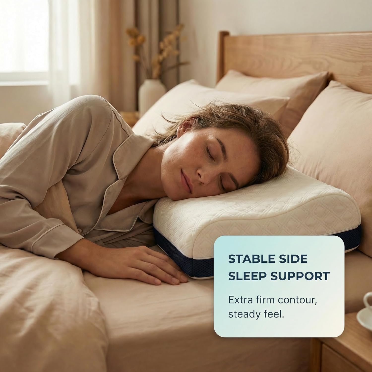 Extra Firm Pillow for Sleeping - Hard Memory Foam Neck Support for Side Sleepers, Heavy Duty High Density Bed Contour Pillow, Spinal Alignment & Cooling Comfort, Washable Cover