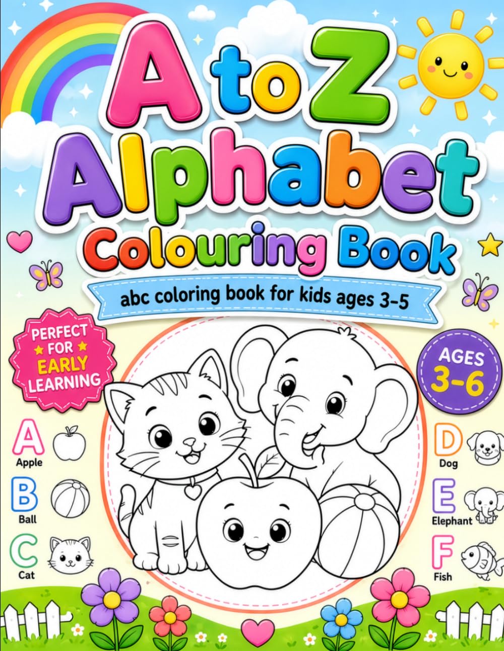 A to Z Alphabet Coloring Book: abc coloring book for kids ages 3-5