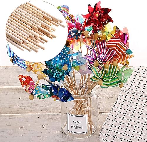 Miniatura 8 de 50 varillas de madera para clavijas de madera  12 x 12 pulgadas sin terminar  para manualidades y bricolaje