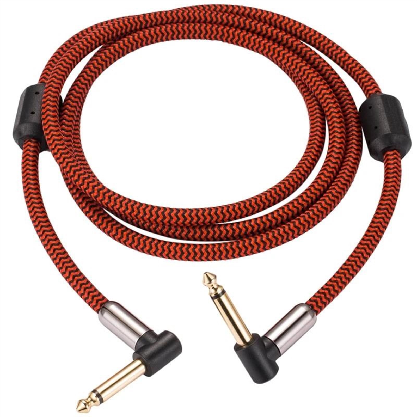 TSTS Zusätzliches Audiokabel Premium Kabel 6,35mm Stecker Auf Stecker Für Elektrische Orgel Gitarre Winkel 1/4 Zoll TS Buchse Auf Buchse Kabel(Red,10meter)