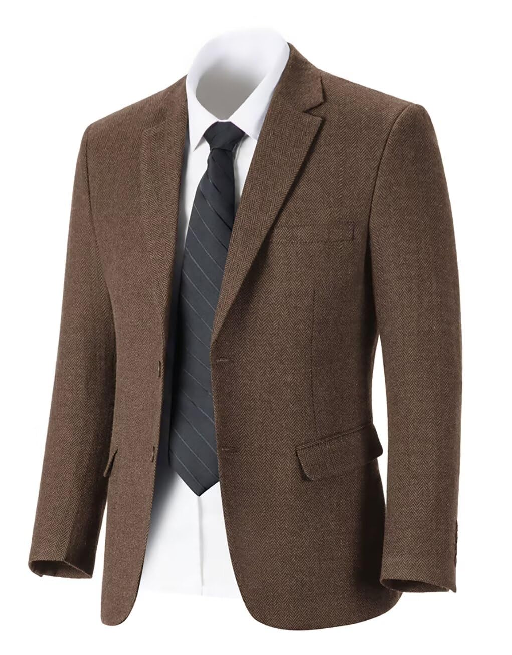 Tweed Herringbone Men's Suit Jackets Retro Slim Fit Sport Coats Blazer Prom Business Casual Men Tux Jacket Wedding Blazers