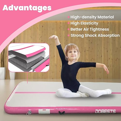 Miniatura 3 de DOBESTS Colchoneta inflable de gimnasia de 10 pies, 13 pies, 16 pies, 20 pies, 48 pulgadas de grosor, rodillo de gimnasia con bomba de aire eléctrica