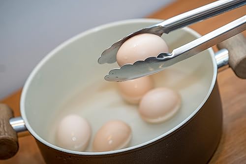 Miniatura 6 de Pinzas de cocina de acero inoxidable 304, juego de 2 pinzas resistentes de 12 y 14 pulgadas para asar a la parrilla, con bloqueo cepillado y agarre