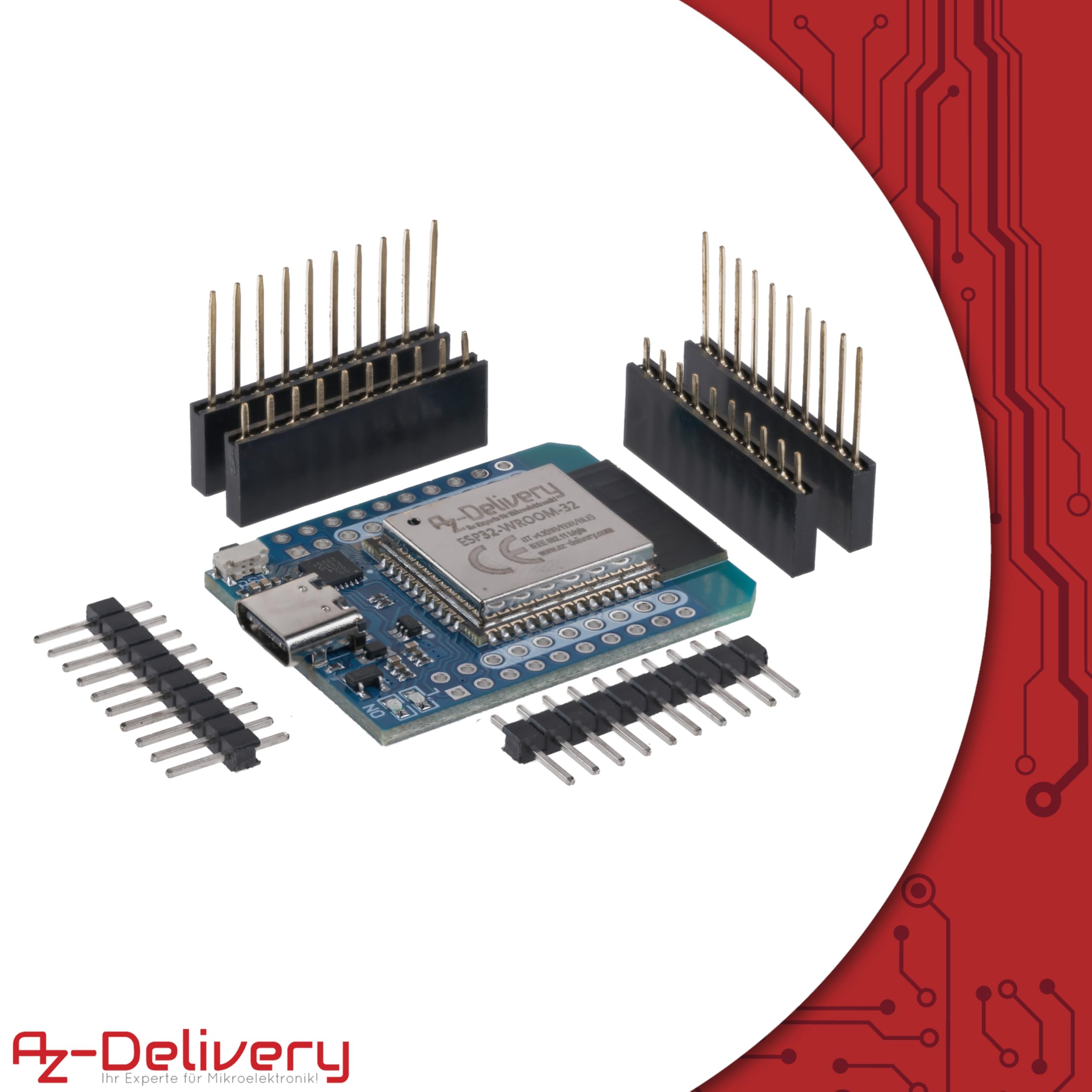 AZDelivery ESP32 D1 Mini NodeMCU Con USB-C – Scheda WiFi Bluetooth Per Arduino E MicroPython, Compatibile Con Wemos D1 Mini