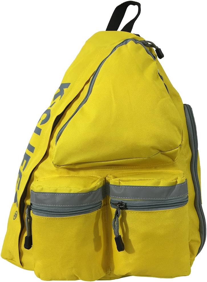 K-Cliffs Safety Sling Backpack Bright Color Travel Body Bag Messenger Bag Daypack School Student Bookbag With Reflective Stripe (Safety Yellow)