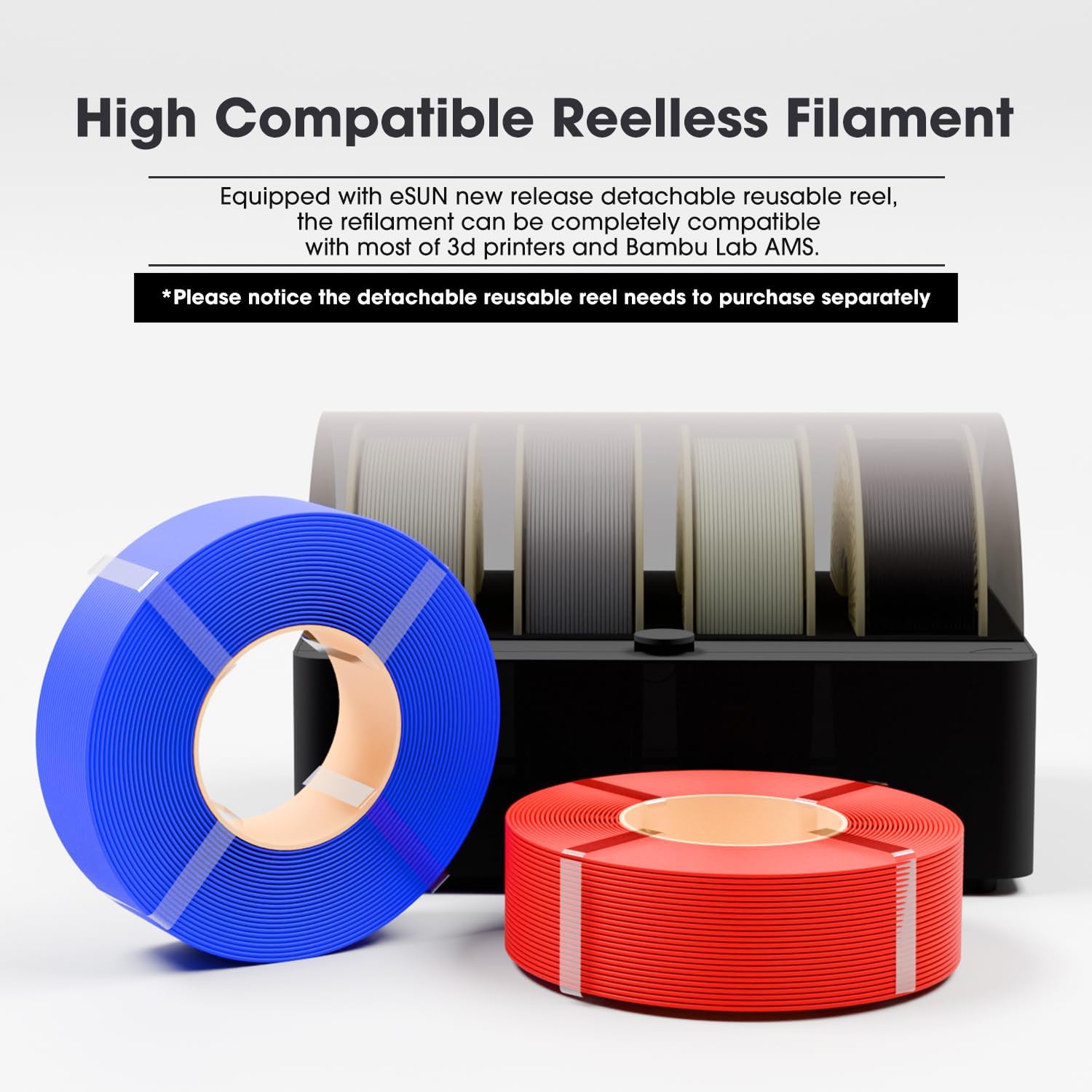 eSUN PLA Basic Refilament 1.75mm, 3D Printer Refill High Speed PLA for Fast Printing, 1KG Spoolless 3D Printing Filament for High Speed 3D Printers, Blue