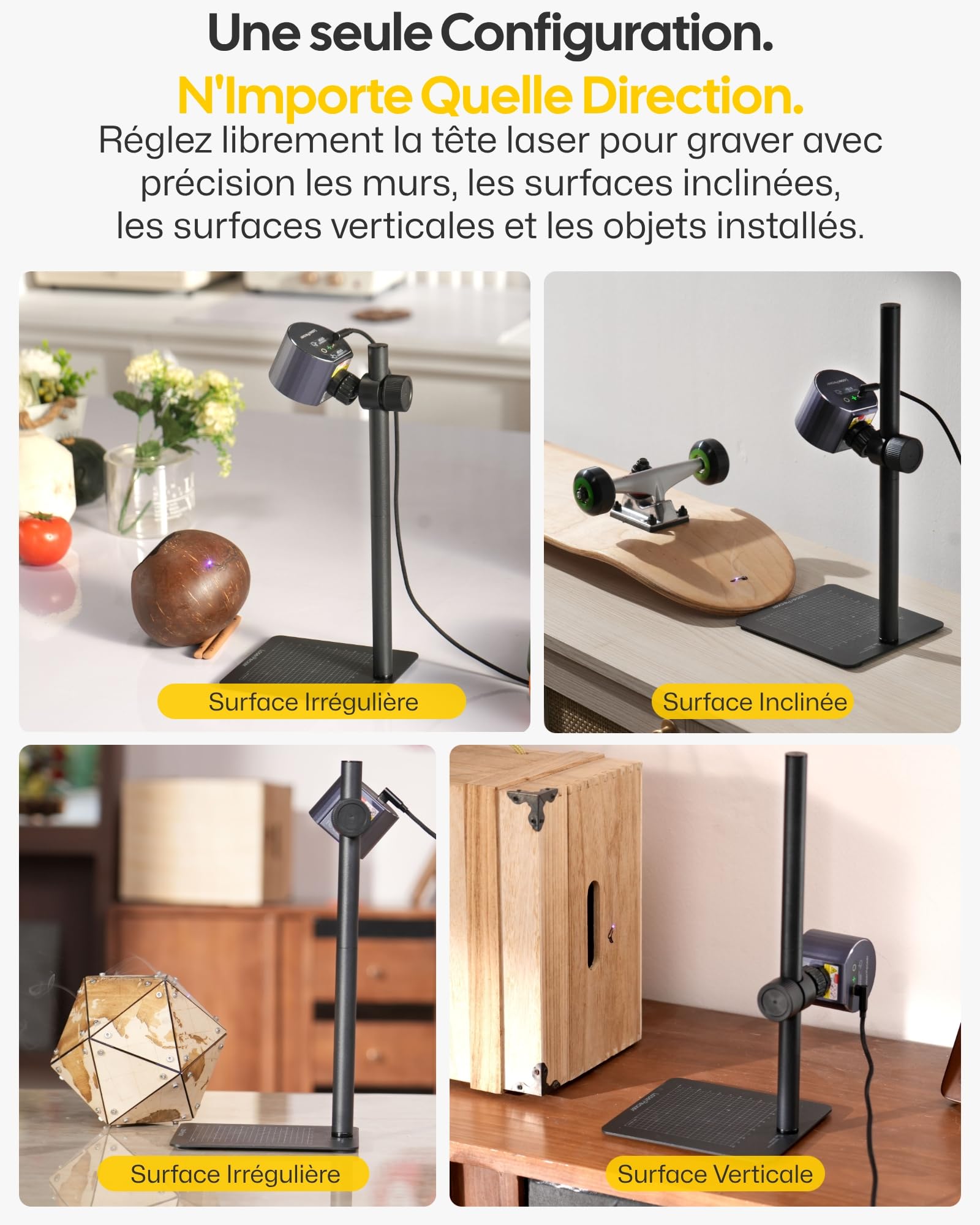 LaserPecker LP1 Plus graveur laser portable à diode 455 nm | 455 nm, format portable, débutants, bois, papier, plus de 100 matériaux, DIY, personnalisation, extérieur, marchés