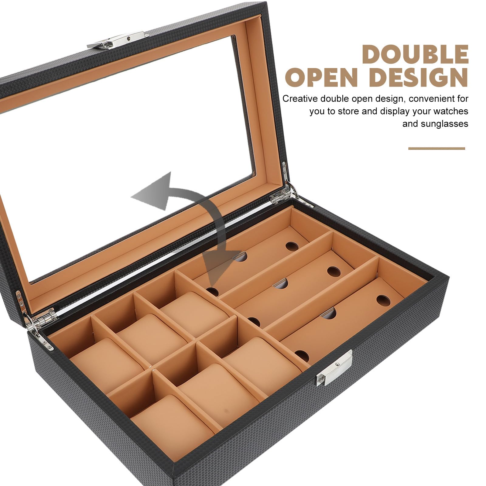 Balacoo Caja para Coleccionar Relojes y Gafas, 6 Ranuras, Pu