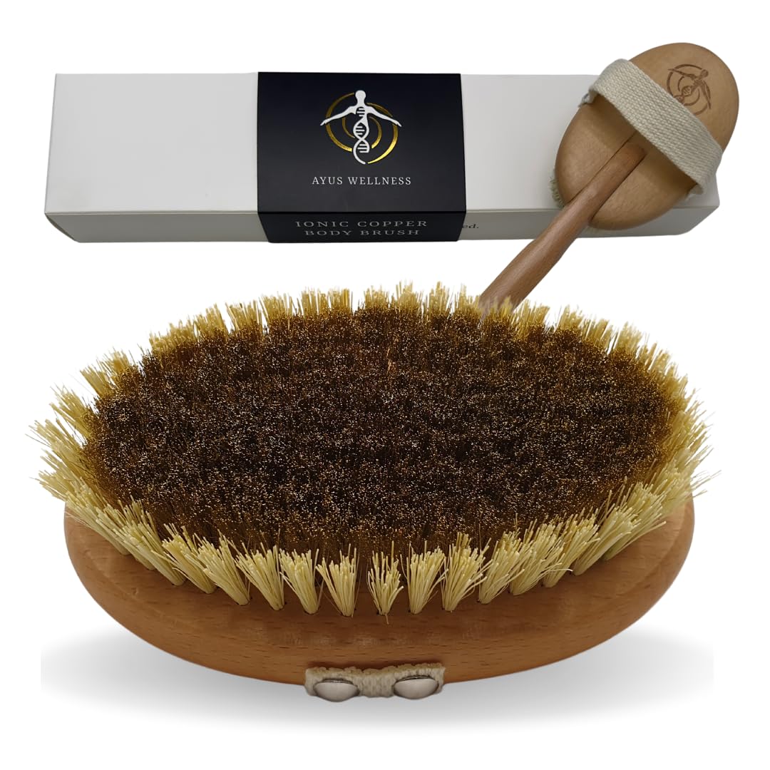 Cepillo de cuerpo iónico de cobre, cepillo de cuerpo seco con cerdas iónicas