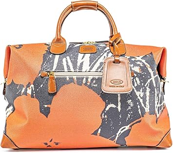 review Bric's Limited Edition 1952 Andy Warhol Travel Duffle Bag for Travel - Luxury Tote Bags with Trolley Sleeve - Weekender Duffel Bag Women and Men - Carry-On Luggage - Embossed PVC - 22 Inch - Orange Flower