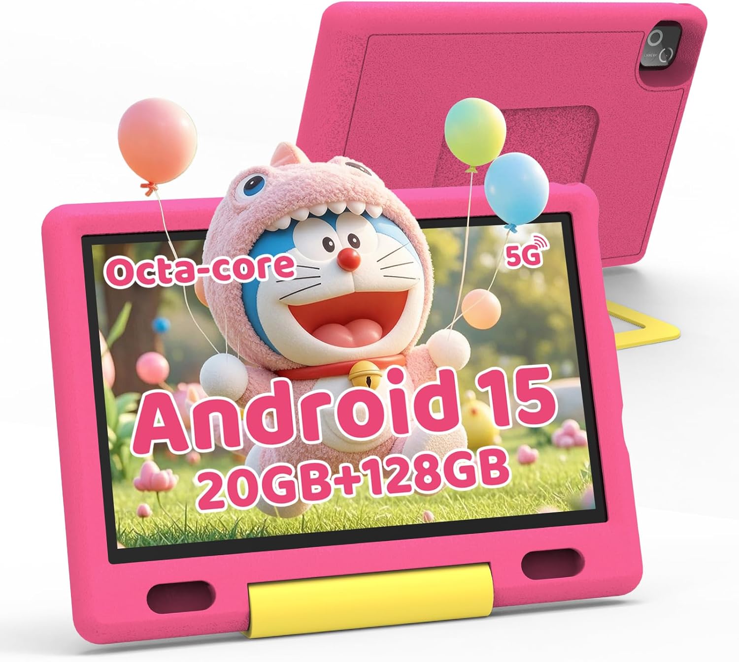 Gleeso Kids Tablet, Android 15 Tablet for Kids 10 inch Octa-Core with Case, 128GB 1TB TF Card Expandable for Toddler Children, Parental Control, Dual Camera, WiFi,Gift（Blue）