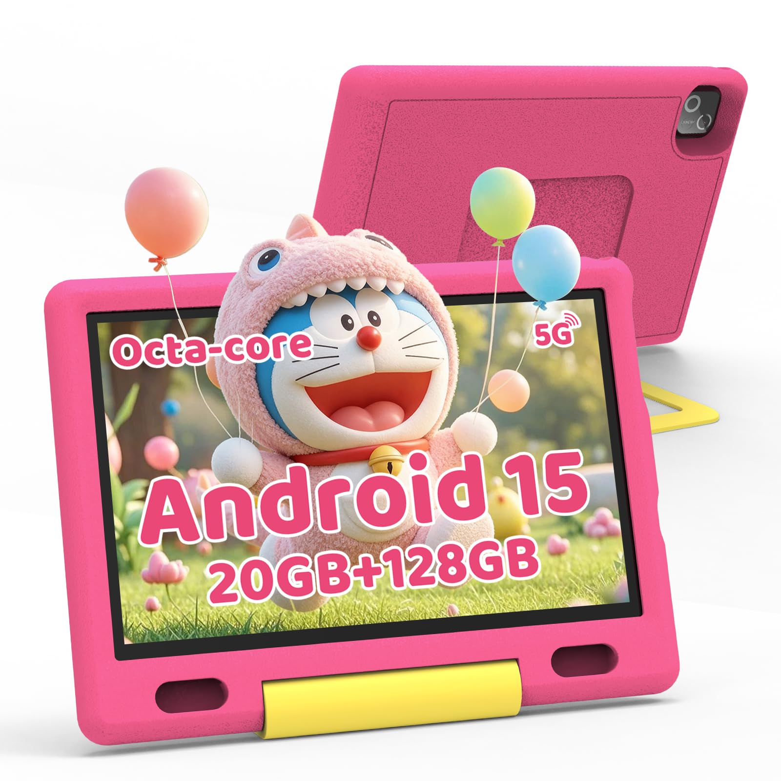 Gleeso Kids Tablet, Android 15 Tablet for Kids 10 inch Octa-Core with Case, 128GB 1TB TF Card Expandable for Toddler Children, Parental Control, Dual