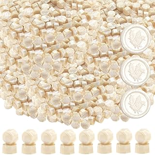 720 Pcs Wax Seal Beads - Pearl White, 0.55lb Octagon Wax Seal Beads for Wedding Invitations, Gift Wrapping, Letter Sealing