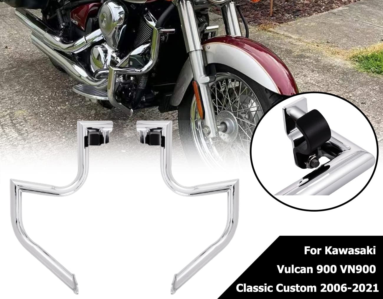 Buy Kinglemc Engine Guard Highway C Bar for Kawasaki Vulcan 900 VN900 Classic Custom 062019